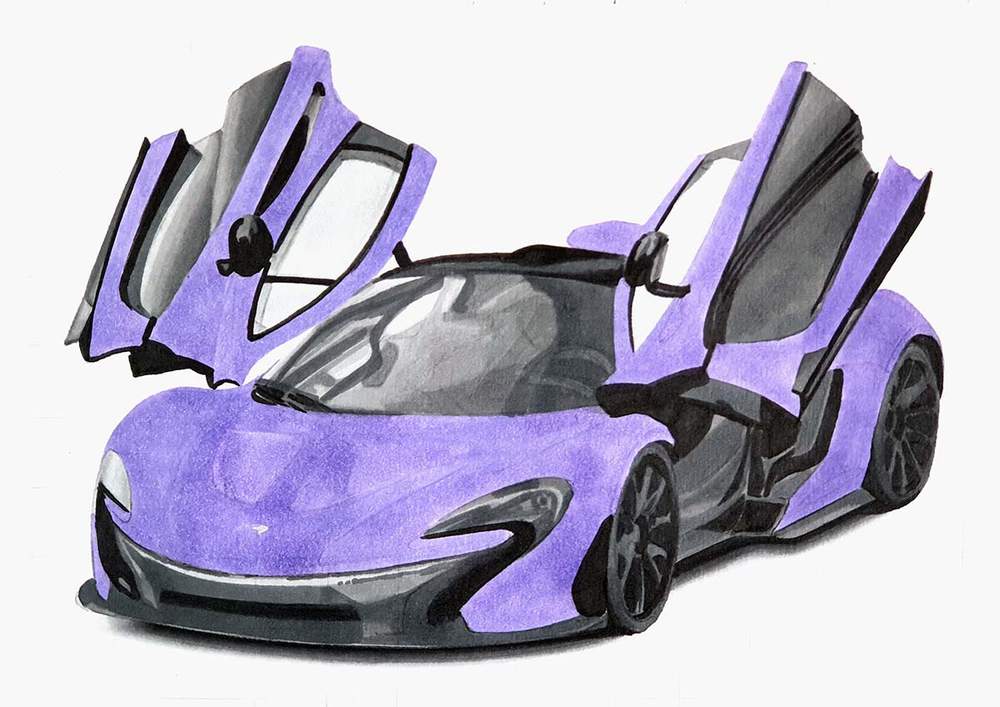 How to Draw a McLaren P1 - Detailed Step-by-Step Guide